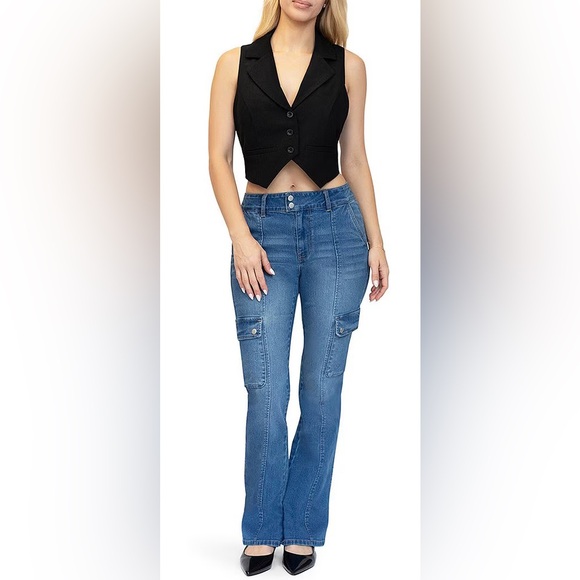 Brand NEW Stevie by Steve Madden Notched Collar Point Vest Many Available $46 - Picture 2 of 13